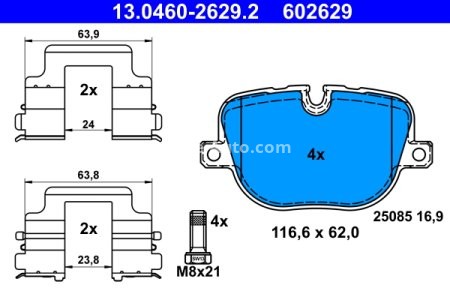 Set plăcuțe frână ATE, spate  , pentru: LAND ROVER RANGE ROVER III, RANGE ROVER SPORT I 3.0D-5.0 05.05-03.13