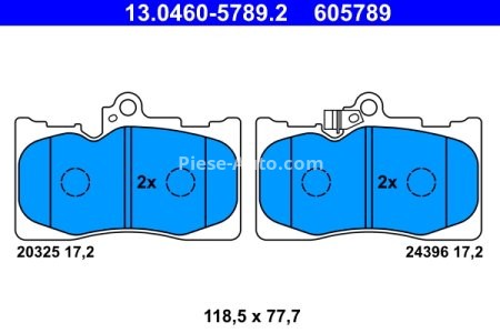 Set plăcuțe frână ATE, față , pentru: LEXUS GS, IS II, IS III, RC; TOYOTA MARK X II 2.0-4.6 04.05-