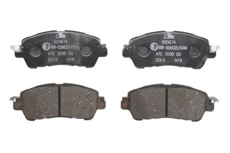 Set plăcuțe frână ATE, față , pentru: MAZDA 2 1.5/1.5D/1.5H 08.14-