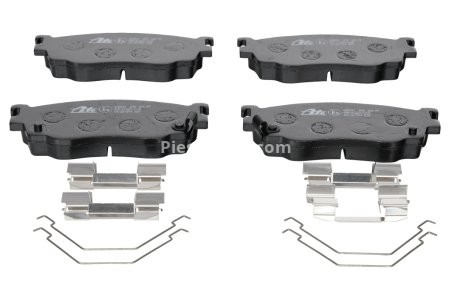 Set plăcuțe frână ATE, față (cu accesorii), pentru: MAZDA 323 F VI, 323 S VI, 626 V, PREMACY 1.8-2.0D 05.97-03.05 3