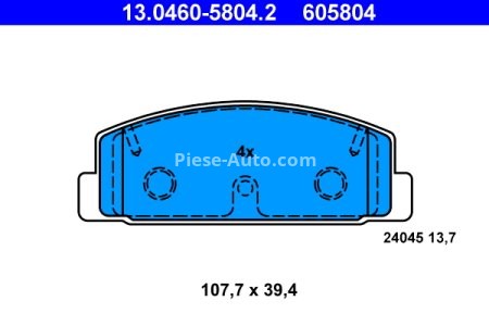 Set plăcuțe frână ATE, spate  , pentru: MAZDA 323 F V, 323 F VI, 323 P V, 323 S VI, 6, 626 IV, 626 V, PREMACY, RX-7 I; MITSUBISHI GALANT IV 1.1-2.5 09.80-07.13