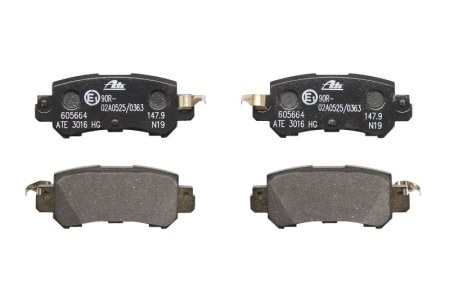 Set plăcuțe frână ATE, spate  , pentru: MAZDA CX-3, CX-5 1.5D-2.5 11.11-