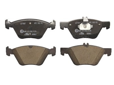 Set plăcuțe frână ATE din ceramică, față , pentru: MERCEDES CLK (A208), CLK (C208), E T-MODEL (S210), E (VF210), E (W210), S (W220), SLK (R170); CHRYSLER CROSSFIRE 2.0-5.0 06.95-12.08