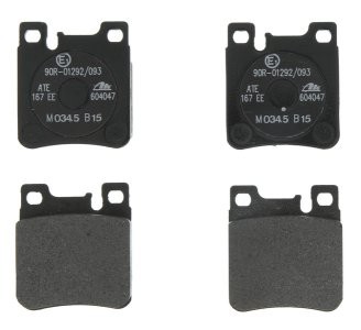 Set plăcuțe frână ATE, spate  , pentru: MERCEDES 124 (W124), C (CL203), C T-MODEL (S202), C T-MODEL (S203), C (W202), C (W203), CLK (A208), CLK (A209), CLK (C208), CLK (C209) 2.0-7.3 01.91-03.10