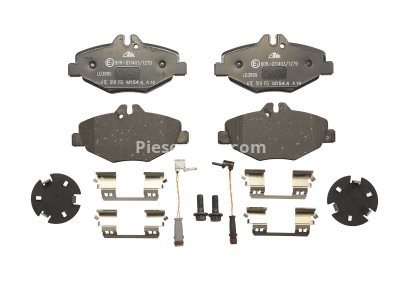 Set plăcuțe frână ATE din ceramică, față (cu accesorii; cu șuruburi ghidare etrier), pentru: MERCEDES E T-MODEL (S211), E (VF211), E (W211) 1.8-3.2D 03.02-07.09