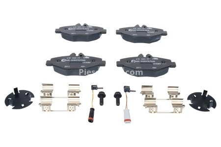 Set plăcuțe frână ATE din ceramică, față (cu accesorii; cu șuruburi ghidare etrier), pentru: MERCEDES E T-MODEL (S211), E (VF211), E (W211) 1.8-3.2D 03.02-07.09 3
