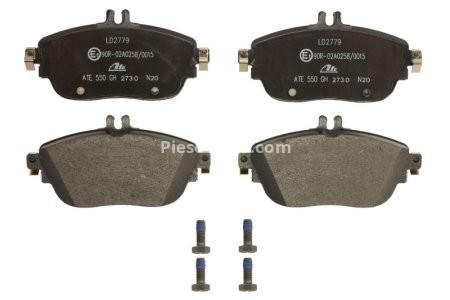 Set plăcuțe frână ATE din ceramică, față (cu șuruburi ghidare etrier), pentru: MERCEDES A (W176), B SPORTS TOURER (W245), B SPORTS TOURER (W246, W242) 1.5D-Electric 01.10-