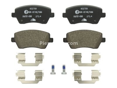 Set plăcuțe frână ATE, față (cu accesorii; cu șuruburi ghidare etrier), pentru: MERCEDES CITAN MIXTO (DOUBLE CABIN), CITAN (MPV), CITAN/MINIVAN (W415) 0.9-Electric 01.03-