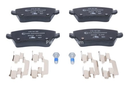 Set plăcuțe frână ATE, față (cu accesorii; cu șuruburi ghidare etrier), pentru: MERCEDES CITAN MIXTO (DOUBLE CABIN), CITAN (MPV), CITAN/MINIVAN (W415) 0.9-Electric 01.03- 3