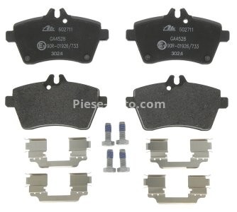 Set plăcuțe frână ATE, față (cu accesorii; cu șuruburi ghidare etrier), pentru: MERCEDES A (W169), B SPORTS TOURER (W245) 1.5-2.0D 09.04-06.12 1