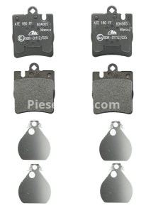 Set plăcuțe frână ATE, spate  (cu accesorii), pentru: MERCEDES C (CL203), C T-MODEL (S203), C (W203), CLC (CL203), CLK (A208), CLK (A209), CLK (C208), CLK (C209) 1.8-5.4 06.95-06.11 1