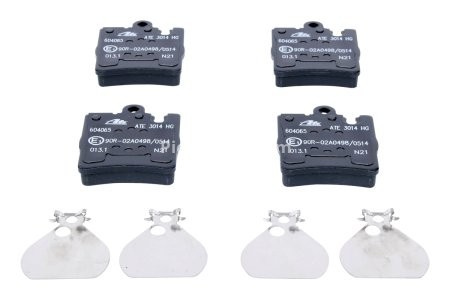 Set plăcuțe frână ATE, spate  (cu accesorii), pentru: MERCEDES C (CL203), C T-MODEL (S203), C (W203), CLC (CL203), CLK (A208), CLK (A209), CLK (C208), CLK (C209) 1.8-5.4 06.95-06.11 3