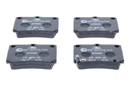 Set plăcuțe frână ATE, spate  , pentru: MITSUBISHI PAJERO SPORT I, PAJERO SPORT II, PAJERO SPORT III 2.4D-3.0 09.96- 3