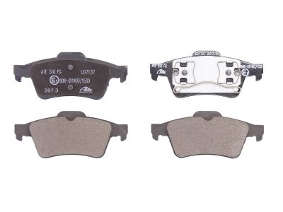 Set plăcuțe frână ATE din ceramică, spate , pentru: NISSAN PRIMERA; RENAULT ESPACE IV, LAGUNA II, MEGANE II, VEL SATIS 1.4-3.5 03.01-