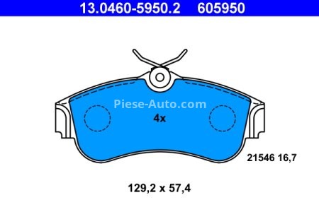 Set plăcuțe frână ATE, față , pentru: NISSAN ALMERA II, PRIMERA 1.5-2.2D 06.90-11.06
