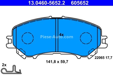 Set plăcuțe frână ATE, față , pentru: NISSAN QASHQAI II 1.2-2.0 11.13-