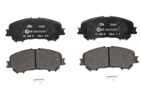 Set plăcuțe frână ATE, față , pentru: NISSAN QASHQAI II, X-TRAIL III; RENAULT KADJAR, KOLEOS II 1.2-2.5 04.14-
