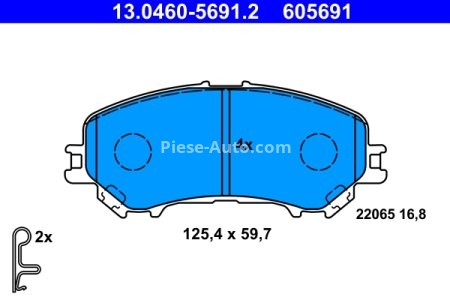 Set plăcuțe frână ATE, față , pentru: NISSAN QASHQAI II, X-TRAIL III; RENAULT KADJAR, KOLEOS II 1.2-2.5 04.14-
