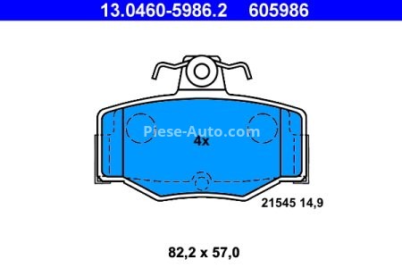 Set plăcuțe frână ATE, spate  , pentru: NISSAN ALMERA II, ALMERA TINO, PRIMERA 1.5-2.2D 06.90-11.06