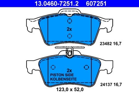 Set plăcuțe frână ATE, spate  , pentru: NISSAN PRIMERA; RENAULT LAGUNA, LAGUNA III 1.5D-3.5 12.01-
