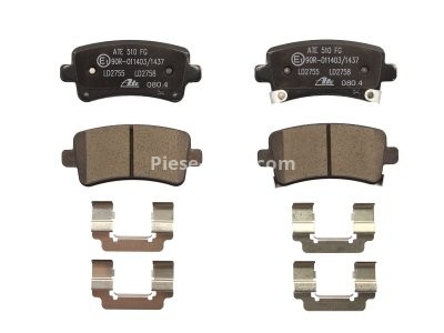 Set plăcuțe frână ATE din ceramică, spate (cu accesorii), pentru:  OPEL INSIGNIA A, INSIGNIA A COUNTRY; SAAB 9-5 1.4-3.6 07.08-BUICK LAE; CHEVROLET MALIBU;