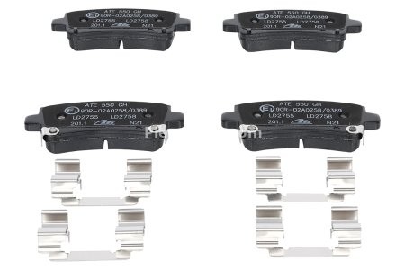 Set plăcuțe frână ATE din ceramică, spate (cu accesorii), pentru:  OPEL INSIGNIA A, INSIGNIA A COUNTRY; SAAB 9-5 1.4-3.6 07.08-BUICK LAE; CHEVROLET MALIBU; 3