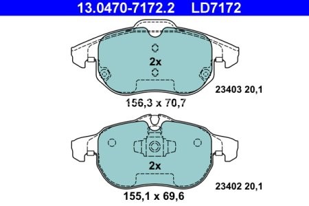 Set plăcuțe frână ATE din ceramică, față , pentru: OPEL ASTRA H, ASTRA H GTC, SIGNUM, VECTRA C, VECTRA C GTS, ZAFIRA B; SAAB 9-3, 9-3X 1.6-3.2 02.98-02.15
