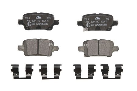 Set plăcuțe frână ATE, spate  , pentru: OPEL ASTRA K, ASTRA K/KOMBI, INSIGNIA B, INSIGNIA B COUNTRY, INSIGNIA B GRAND SPORT 1.0-Electric 06.15-