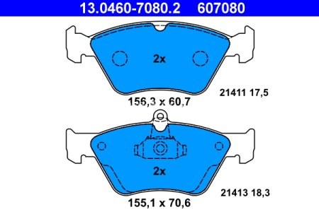 Set plăcuțe frână ATE, față , pentru: OPEL CALIBRA A, OMEGA B, VECTRA A; SAAB 900 II 2.0/2.3/2.5 08.91-12.00 3