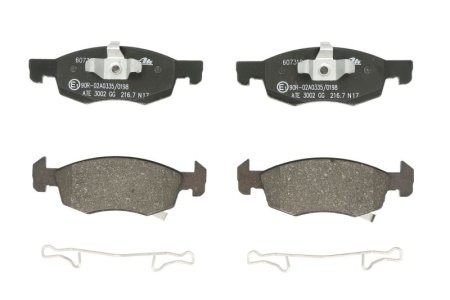 Set plăcuțe frână ATE, față , pentru: OPEL CORSA E, CORSA E/HATCHBACK 1.0-1.4LPG 09.14-