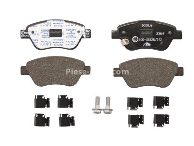 Set plăcuțe frână ATE, față (cu accesorii; cu șuruburi ghidare etrier), pentru: OPEL ADAM, CORSA D, CORSA D/HATCHBACK 1.0-1.4LPG 07.06-02.19