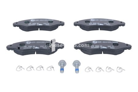 Set plăcuțe frână ATE, față (cu accesorii; cu șuruburi ghidare etrier), pentru: OPEL AGILA; SUBARU JUSTY III; SUZUKI IGNIS II, WAGON R, WAGON R+ 1.0-1.5 05.00- 3