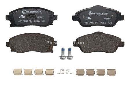 Set plăcuțe frână ATE, față (cu accesorii; cu șuruburi ghidare etrier), pentru: OPEL COMBO TOUR, COMBO/MINIVAN, CORSA C, CORSA C/HATCHBACK, MERIVA A, TIGRA 1.0-1.8 09.00-