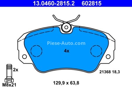 Set plăcuțe frână ATE, față (cu șuruburi ghidare etrier), pentru: OPEL OMEGA A, OMEGA B, SENATOR B 2.0-3.2 03.87-07.03