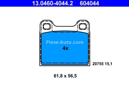 Set plăcuțe frână ATE, spate  , pentru: VOLVO C70 I, S70, V70 I; OPEL REKORD D 1.9-2.5D 03.75-10.05