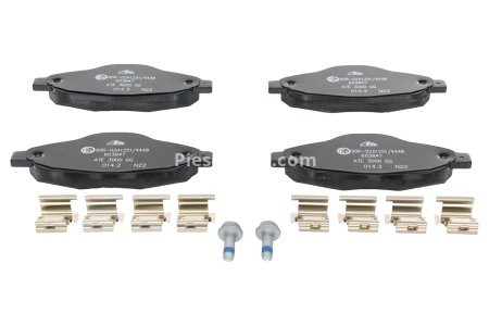 Set plăcuțe frână ATE, față (cu accesorii; cu șuruburi ghidare etrier), pentru: PEUGEOT 3008, 308, 308 I, 308 I/KOMBI 1.2-2.0D 09.07-08.16 3