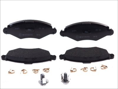 Set plăcuțe frână ATE, față (cu șuruburi ghidare etrier), pentru: PEUGEOT 206, 206+, 306, 306/HATCHBACK 1.1-1.9D 04.93-