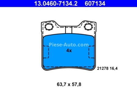 Set plăcuțe frână ATE, spate  , pentru: PEUGEOT 406, 607 1.8-3.0 11.95-02.06