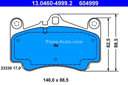 Set plăcuțe frână ATE, față , pentru: PORSCHE 911 3.6/3.8 06.00-12.12