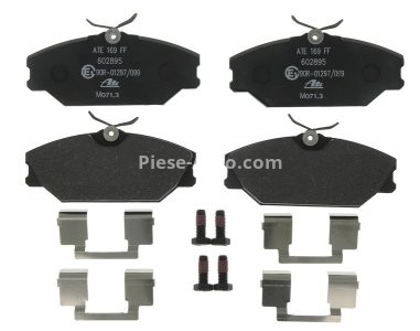 Set plăcuțe frână ATE, față (cu șuruburi ghidare etrier), pentru: RENAULT CLIO II, LAGUNA I, MEGANE I, MEGANE I CLASSIC, MEGANE I COACH, MEGANE SCENIC 1.4-3.0 06.95-06.09