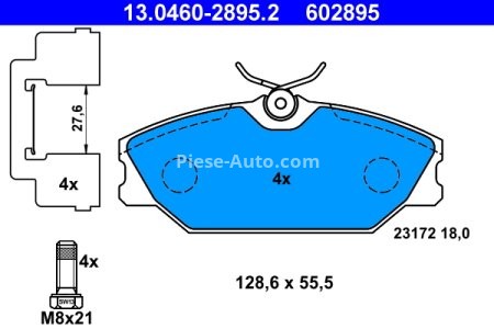 Set plăcuțe frână ATE, față (cu șuruburi ghidare etrier), pentru: RENAULT CLIO II, LAGUNA I, MEGANE I, MEGANE I CLASSIC, MEGANE I COACH, MEGANE SCENIC 1.4-3.0 06.95-06.09