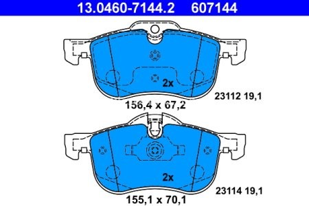 Set plăcuțe frână ATE, față , pentru: ROVER 75, 75 I 1.8-2.5 02.99-10.05