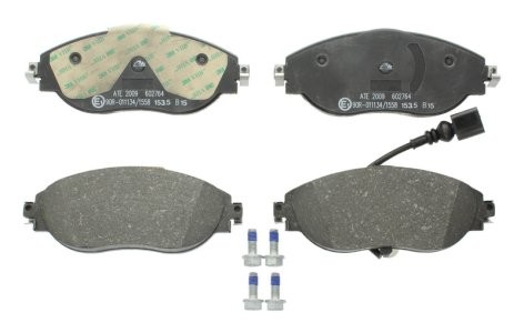 Set plăcuțe frână ATE, față (cu șuruburi ghidare etrier), pentru: SEAT ALHAMBRA, LEON, LEON SC, LEON ST, LEON/HATCHBACK, TARRACO; VW ARTEON, ARTEON SHOOTING BRAKE 1.4-3.6 02.08-