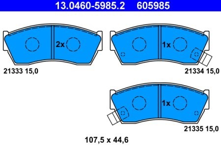 Set plăcuțe frână ATE, față , pentru: SUBARU JUSTY II; SUZUKI ALTO IV, ALTO V, CAPPUCCINO, SWIFT, SWIFT I, SWIFT II; TATA INDICA, INDIGO, INDIGO MARINA 0.7-1.6 10.83- 3