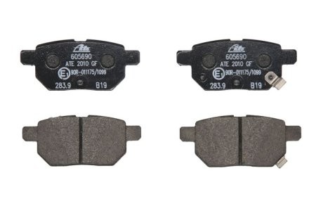 Set plăcuțe frână ATE, spate  , pentru: SUZUKI BALENO, SWIFT V; TOYOTA AURIS, CARINA V, CELICA, COROLLA, IQ, MATRIX, PRIUS 1.0-1.8H 04.86- GREAT WALL VOLEEX C20R; LEXUS CT; SUBARU TREZIA