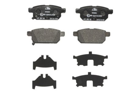 Set plăcuțe frână ATE, spate  , pentru: SUZUKI BALENO, SWIFT V; TOYOTA YARIS 1.0-1.5 11.05-