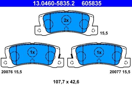 Set plăcuțe frână ATE, spate  , pentru: TOYOTA AVENSIS, CAMRY, CARINA E VI, CARINA V, CELICA, COROLLA, COROLLA FX, COROLLA/KOMBI, HARRIER, SOLARA 1.3-3.0 10.82-