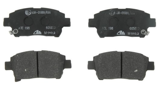 Set plăcuțe frână ATE, față , pentru: TOYOTA BB I, CELICA, COROLLA, COROLLA VERSO, IQ, MR2 III, PRIUS, PROBOX / SUCCEED, VIOS / SOLUNA VIOS, WILL CYPHA I, YARIS, YARIS VERSO 1.0-1.8 04.99-12.15