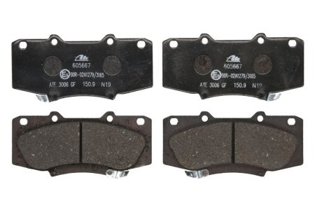 Set plăcuțe frână ATE, față , pentru: TOYOTA HILUX, HILUX VII 2.5D/3.0D 02.05-