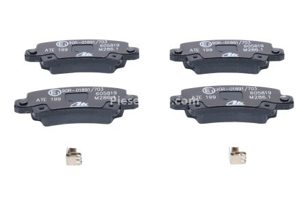 Set plăcuțe frână ATE, spate  , pentru: TOYOTA COROLLA 1.3-2.0D 10.01-03.08 3